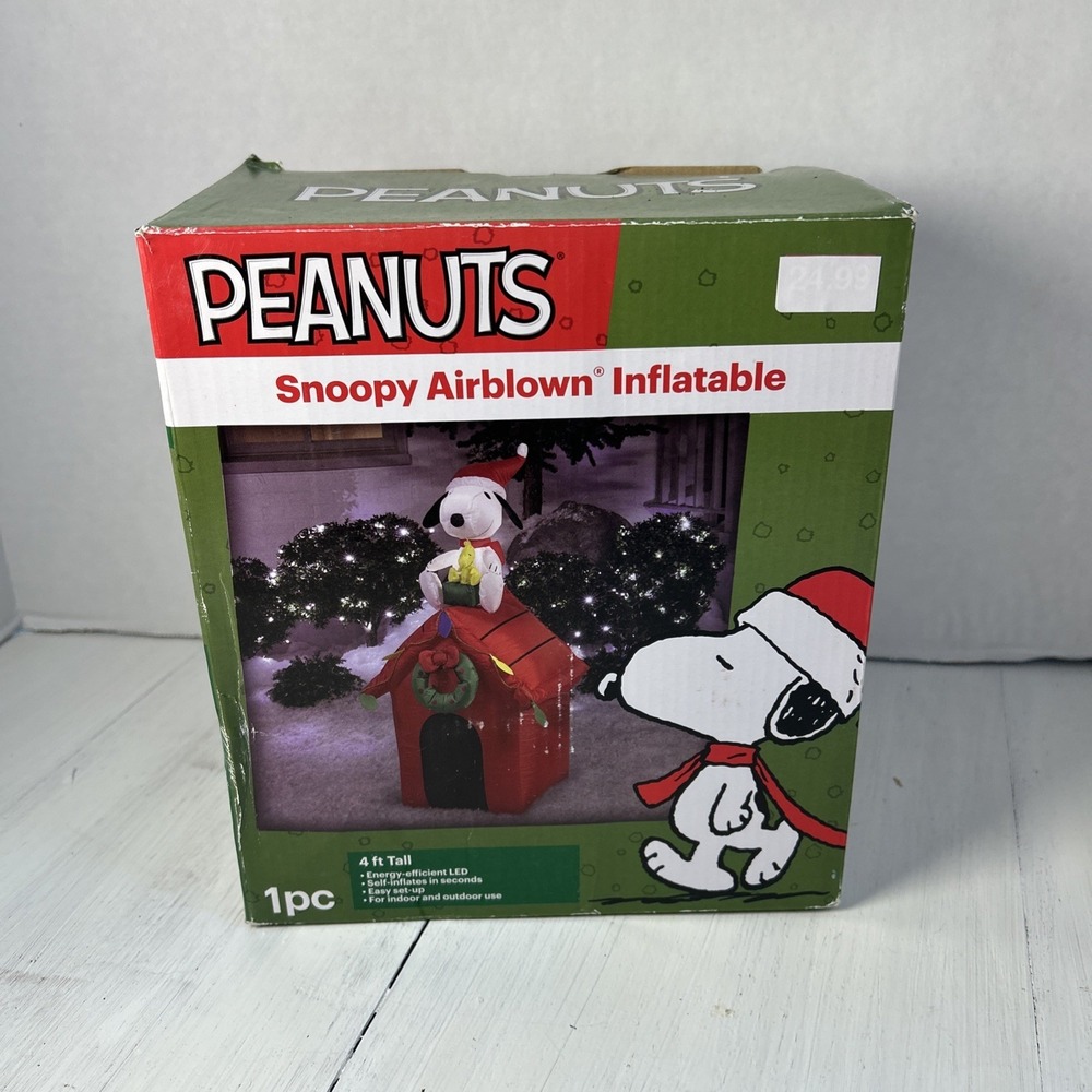 Gemmy 4' Airblown Lighted Peanuts Snoopy Christmas Inflatable 1257‎ - Picture 5 of 8